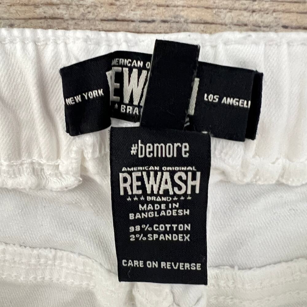 Rewash white elastic waist slim leg jeans size small S B160 - Picture 2 of 4
